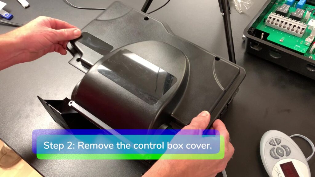 Step 2. Remove the control box cover-