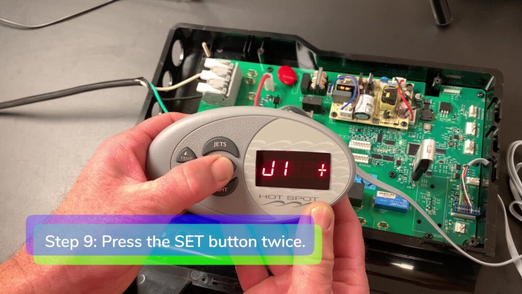 Step 9. Press the set button twice-